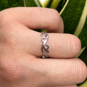 Stainless Steel Filigree Ring, Leaf Ring, Intricate Ring, Boho Ring, Statement Ring, Silver Ring, Vintage Ring, Dainty Ring, Rings for Women