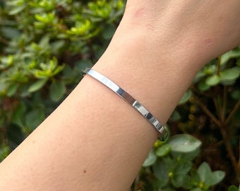 Stainless Steel Bangle, Simple Plain Bangle, Solid Cuff Bangle, Unisex Bangle, Minimalist Bangle, Silver Gold Steel Bracelet for Women & Men