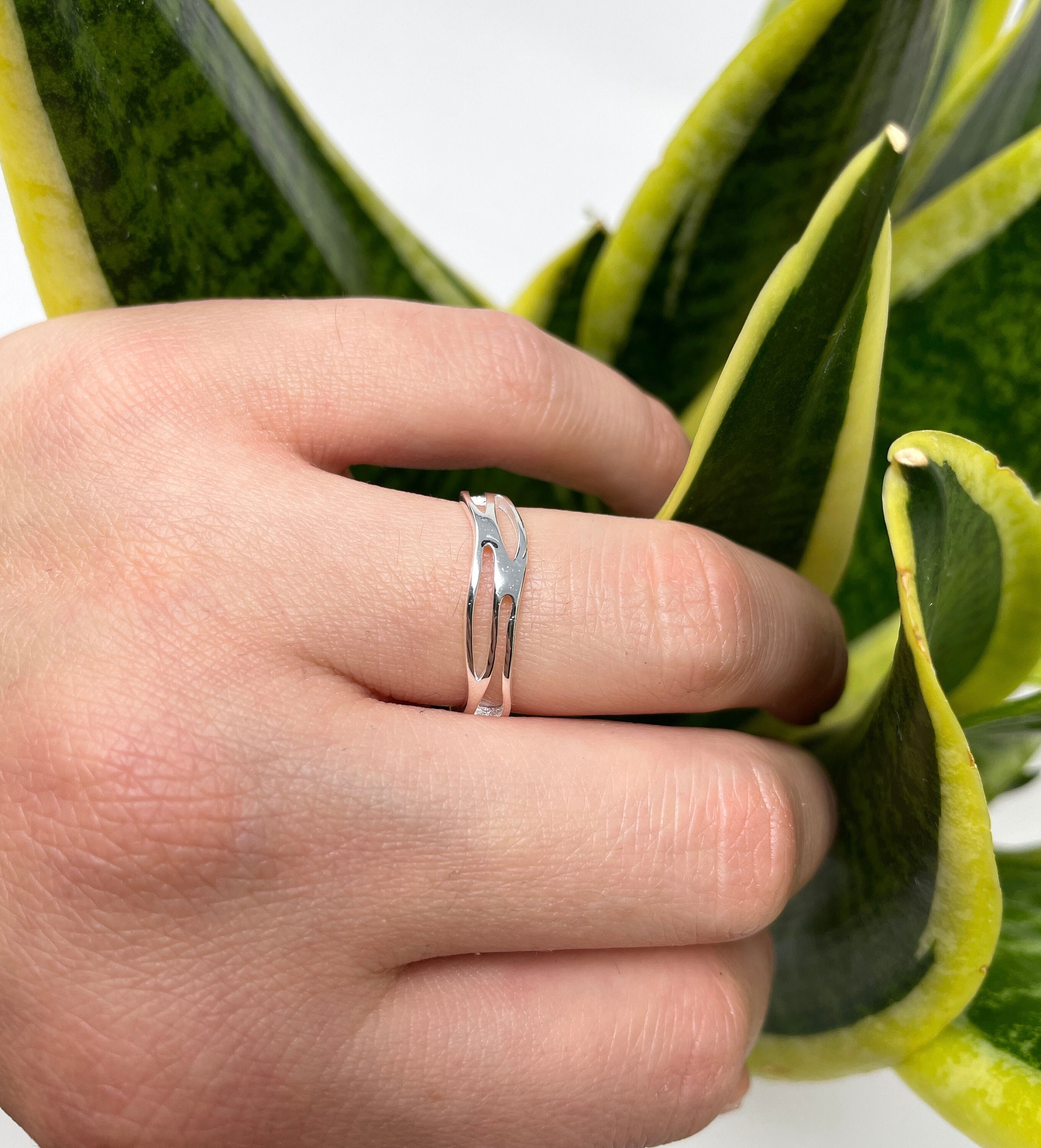925 Sterling Silver Ring, Dainty Ring, Wave Ring, Minimalist