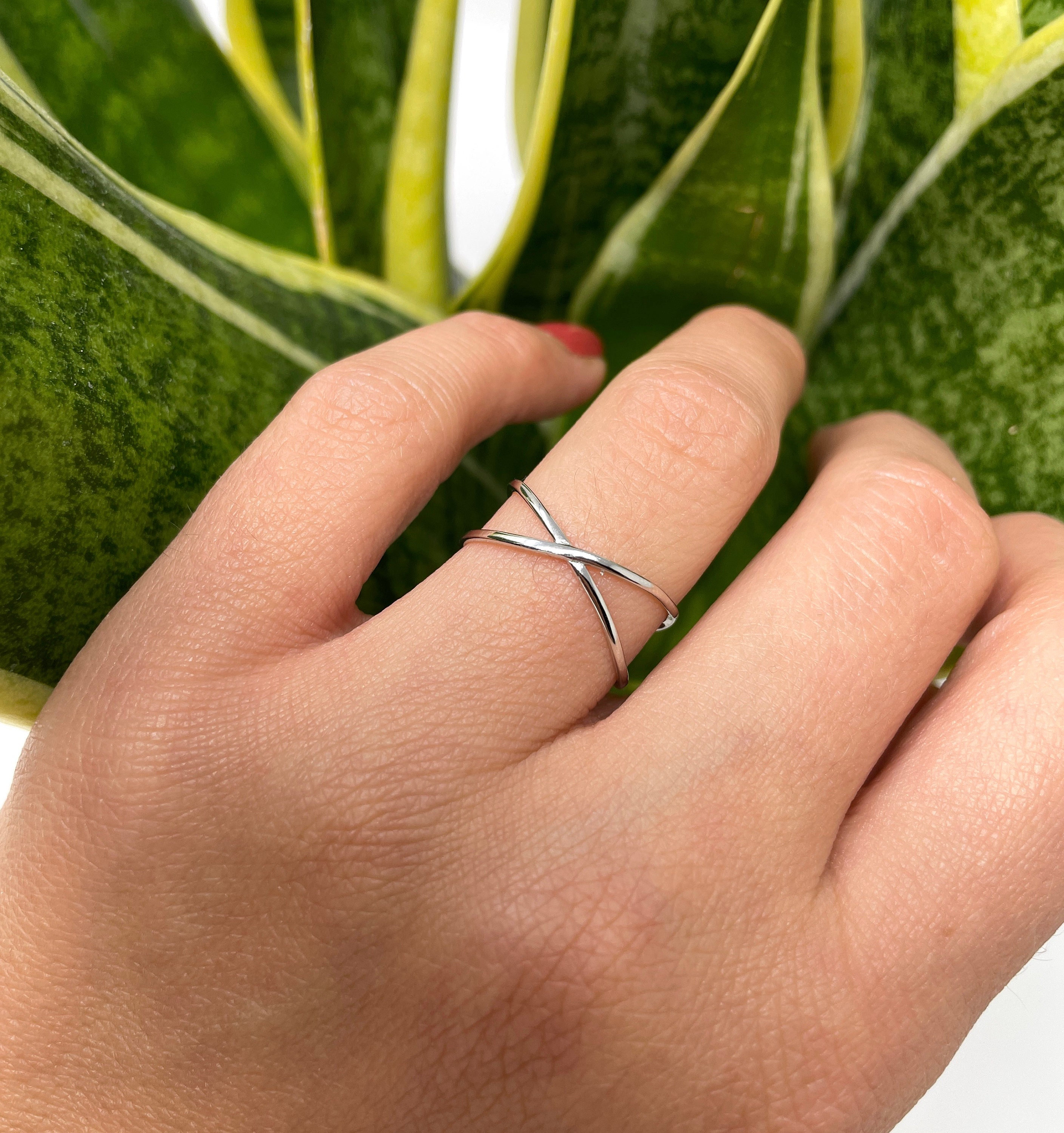 925 Sterling Silver Ring, Criss Cross Ring, Crossover Ring