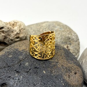 Silver Filigree Ring, Leaf Ring, Chunky Ring, Boho Ring, Statement Ring, Adjustable Open, Thick Ring, Thumb Ring, Vintage Rings for Women image 12