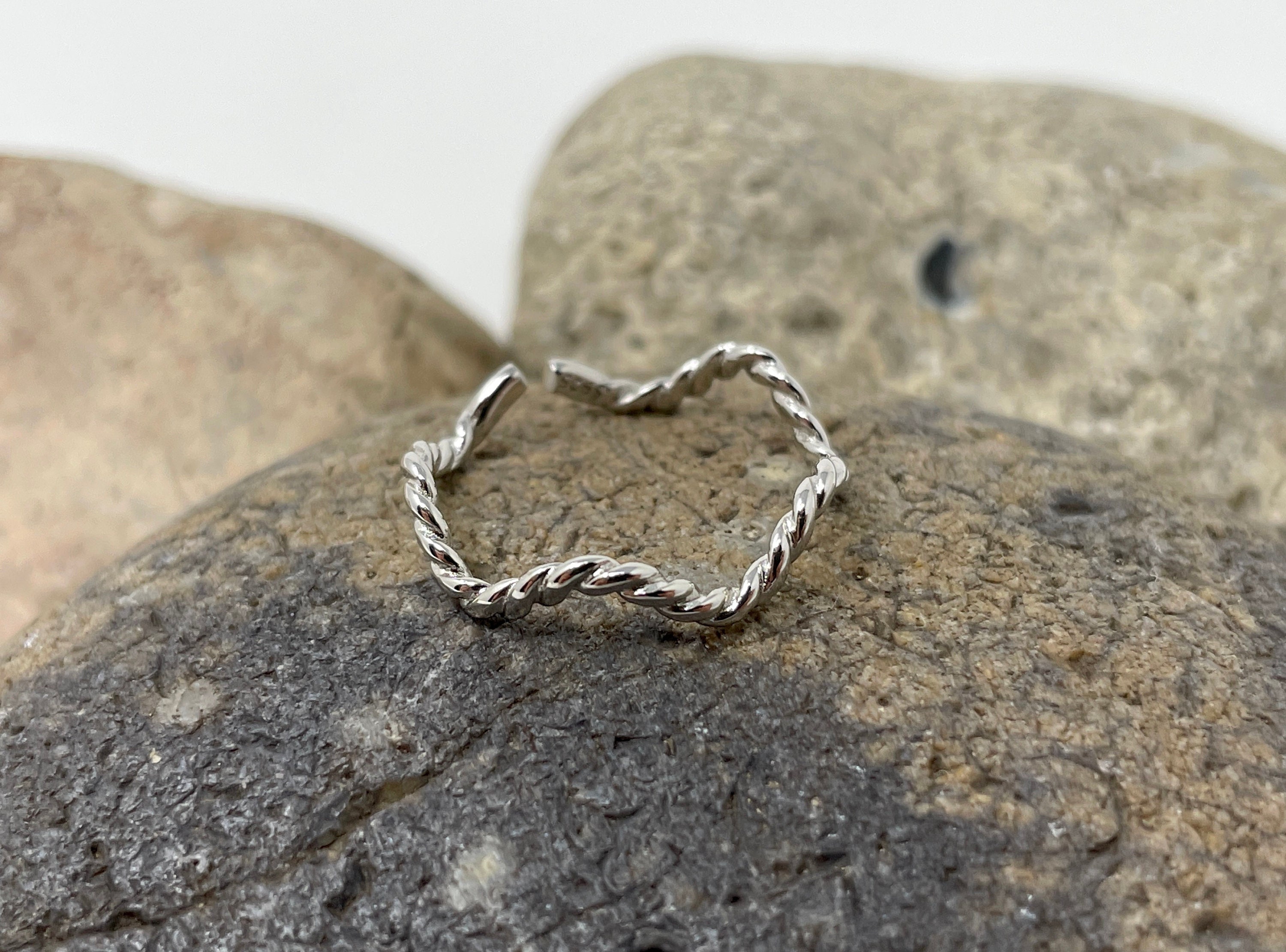 925 Sterling Silver Ring, Twist Twisted Ring, Braided Ring, Rope Ring, Dainty Thin Ring, Thumb Ring, Adjustable Open Ring, Rings for Women
