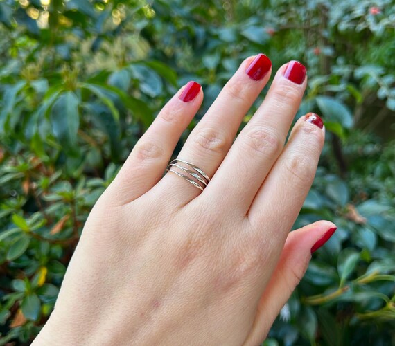 ANELLO BOHO FASCIA Lunetta Dichiarazione Argento Massiccio 925 366077567354