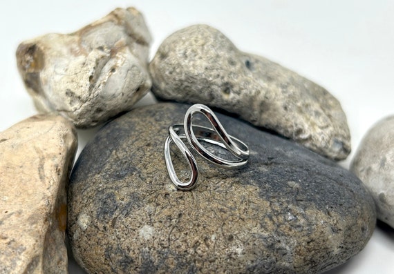 Stainless Steel Ring, Bypass Ring, Statement Ring, Multi Layer Ring, Wrap Around Ring, Thumb Ring, Silver Ring, Boho Ring, Rings for Women