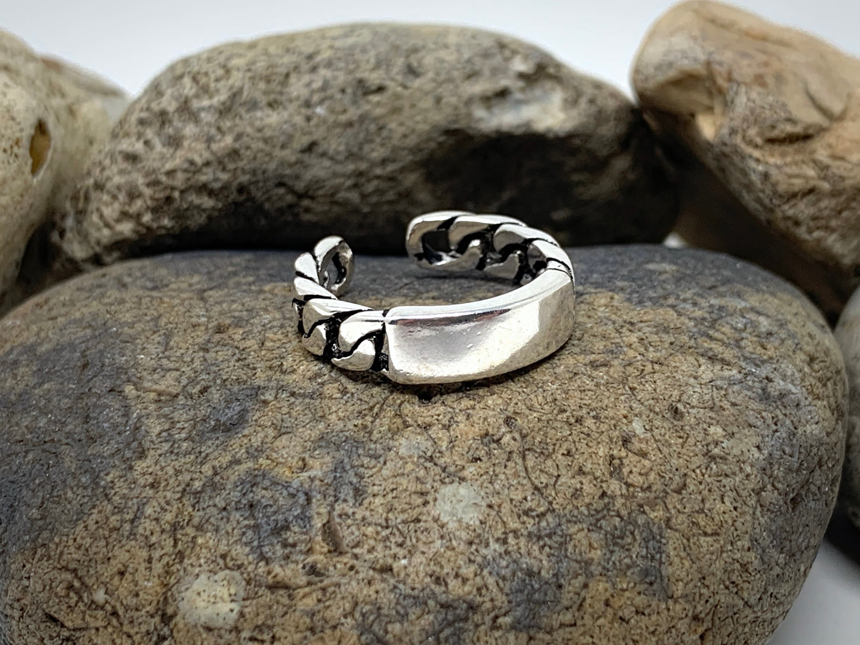 Silver Chunky Ring Boho Ring 925 Silver Ring Adjustable Etsy
