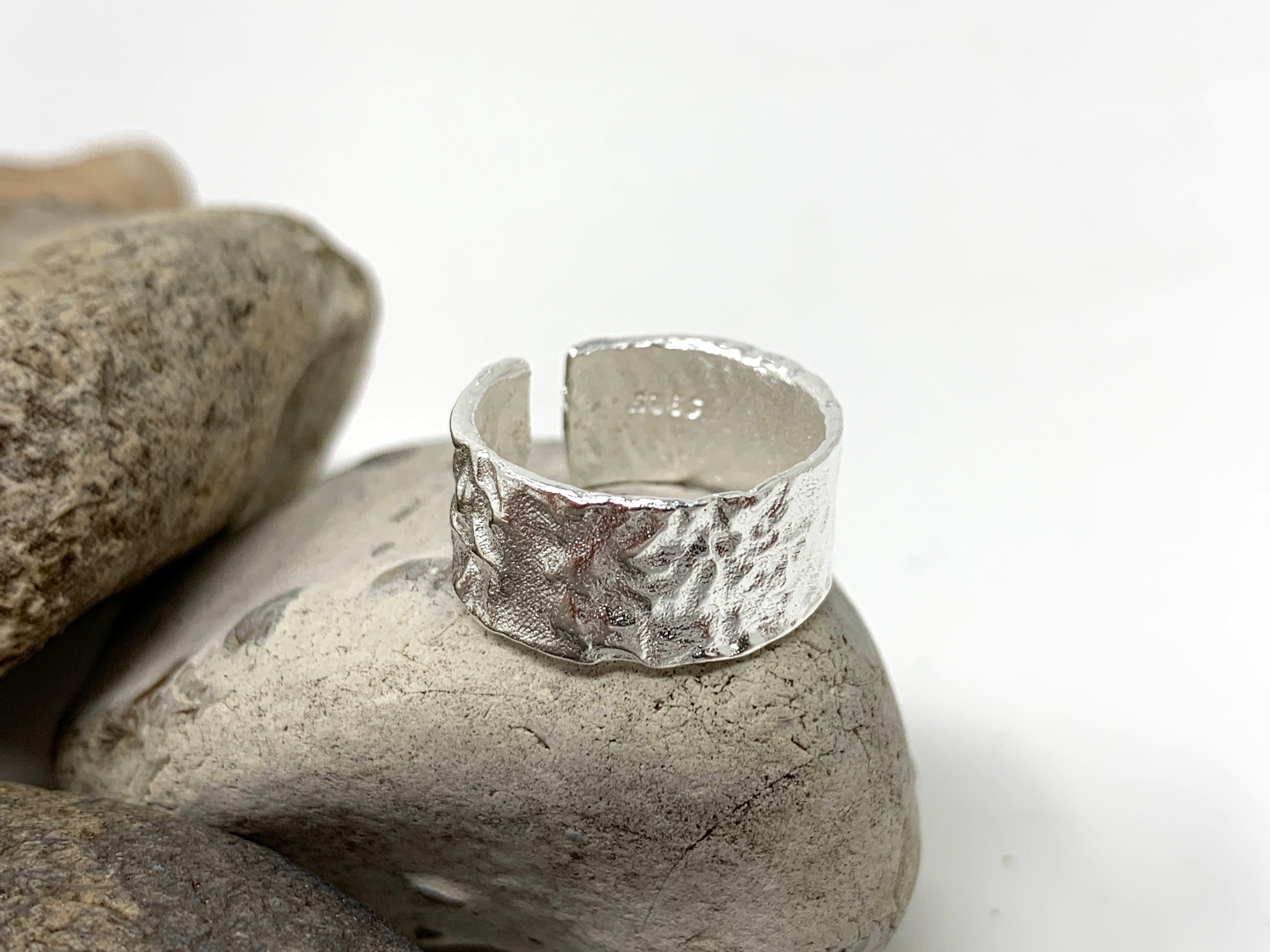Silver Open Ring Hammered Ring Chunky Ring Silver Ring Boho
