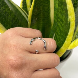 Anillo de acero inoxidable, anillo de garra, anillo llamativo, anillo envolvente, anillo único, anillo de abrazo, anillo gótico, anillos bohemios para mujeres y hombres (plata u oro) imagen 3