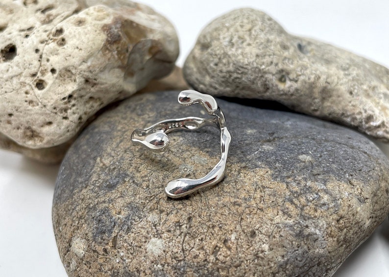 Anillo de acero inoxidable, anillo de garra, anillo llamativo, anillo envolvente, anillo único, anillo de abrazo, anillo gótico, anillos bohemios para mujeres y hombres (plata u oro) imagen 1