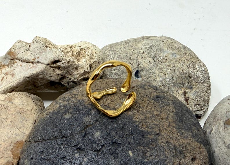 Anillo de acero inoxidable, anillo de garra, anillo llamativo, anillo envolvente, anillo único, anillo de abrazo, anillo gótico, anillos bohemios para mujeres y hombres (plata u oro) imagen 16