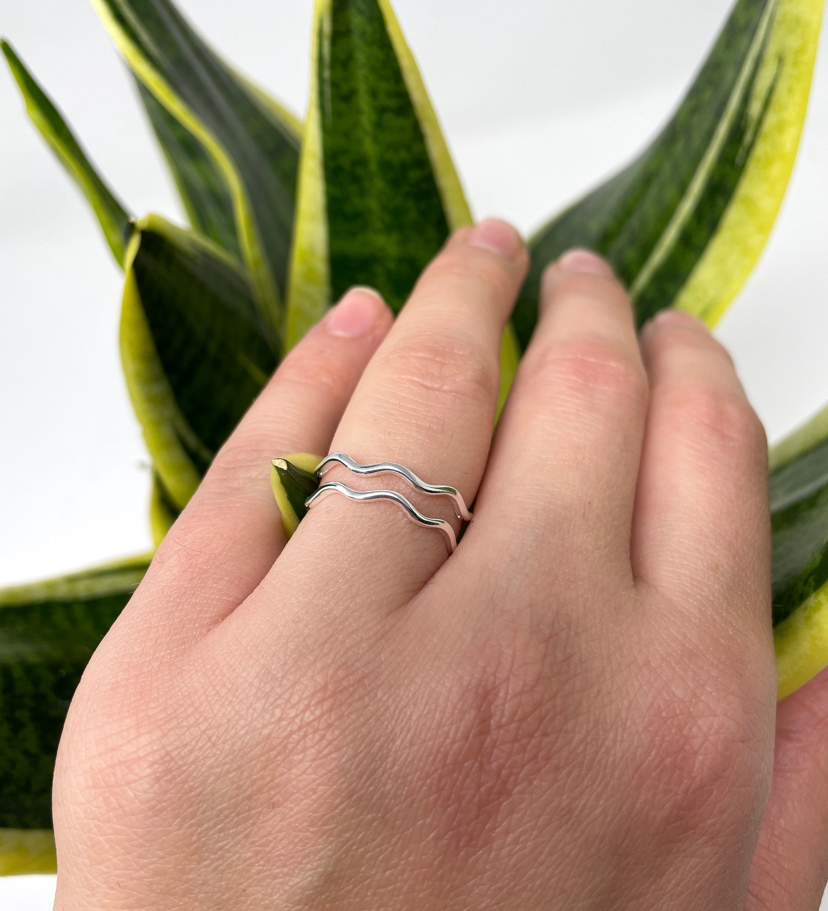 925 Sterling Silver Ring, Wave Ring, Zigzag Ring, Wavy Ring