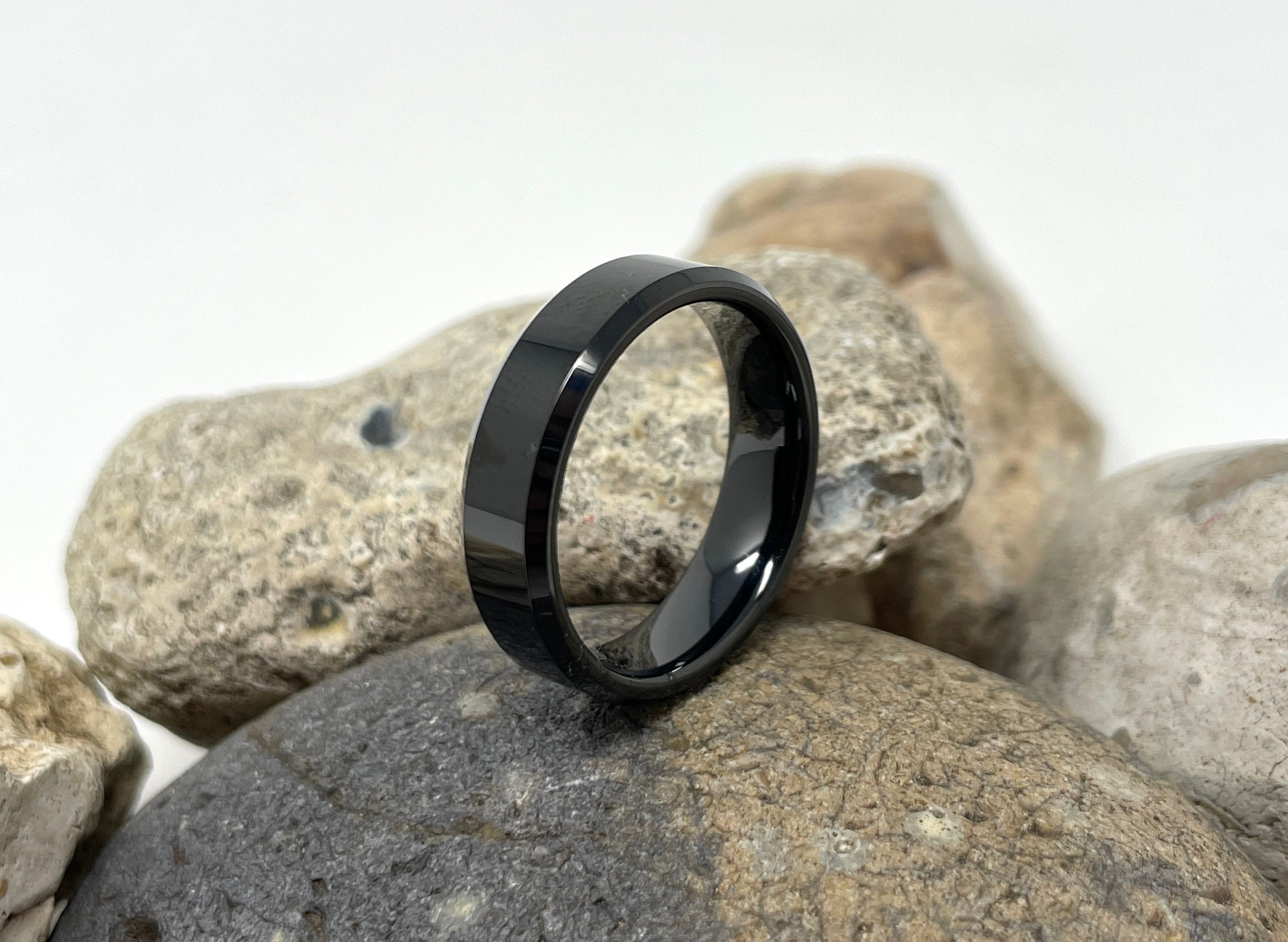 Black Tungsten Ring Tungsten Wedding Band Wedding Ring - Etsy UK