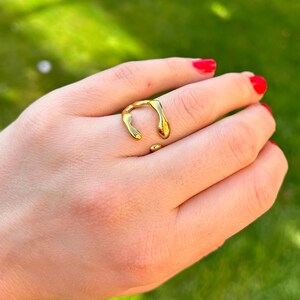 Anillo de acero inoxidable, anillo de garra, anillo llamativo, anillo envolvente, anillo único, anillo de abrazo, anillo gótico, anillos bohemios para mujeres y hombres (plata u oro) imagen 8