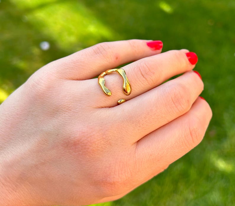 Anillo de acero inoxidable, anillo de garra, anillo llamativo, anillo envolvente, anillo único, anillo de abrazo, anillo gótico, anillos bohemios para mujeres y hombres (plata u oro) imagen 8