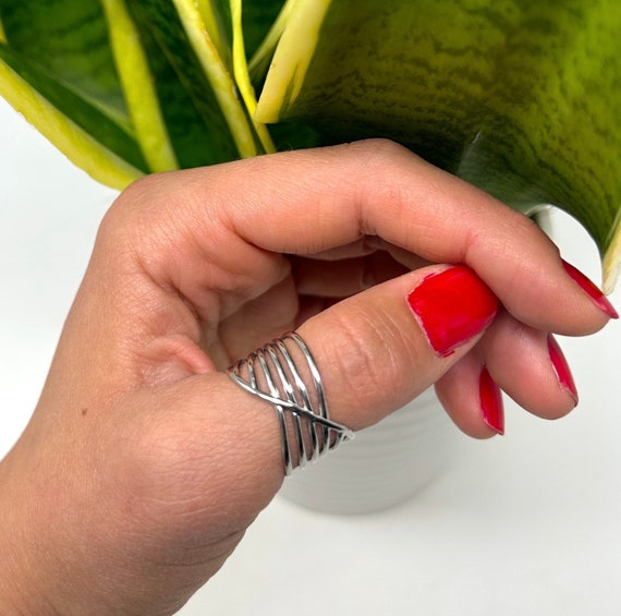 Stainless Steel Ring Criss Cross Ring Multi Layer Ring Wishbone Ring V Ring Band Statement Ring Silver Boho Ring Thumb Ring for Women Etsy UK