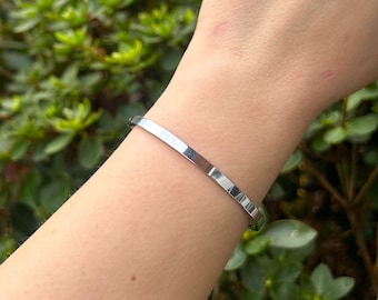 Stainless Steel Bangle, Simple Plain Bangle, Solid Cuff Bangle, Unisex Bangle, Open Bangle, Silver Bangle, Steel Bracelet for Women & Men