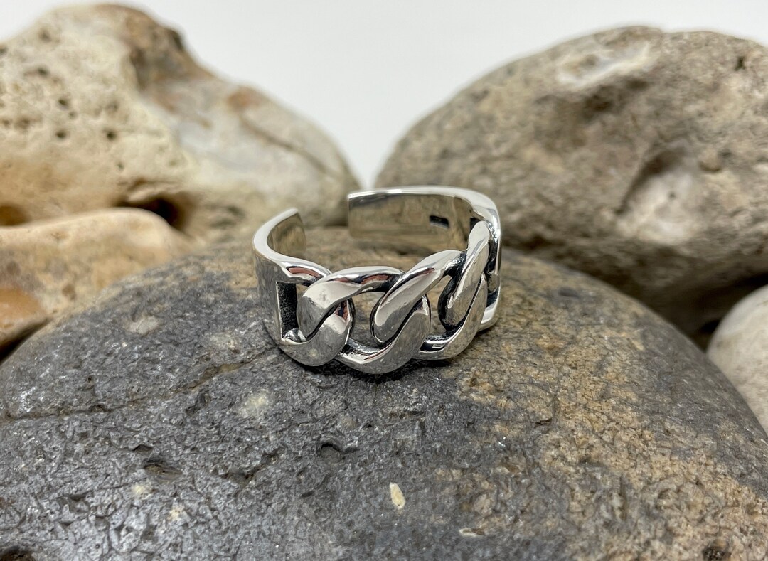 925 Sterling Silver Chain Ring, Chunky Ring, Thick Ring, Statement Ring, Punk Boho Ring, Adjustable Open Ring, Man Ring, Rings for Women - Etsy 925 Sterling Silver Chain Ring, Chunky Ring, Thick Ring, Statement Ring, Punk Boho Ring, Adjustable Open Ring, Man Ring, Rings for Women - Etsy
