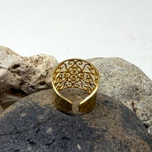 Silver Filigree Ring, Leaf Ring, Chunky Ring, Boho Ring, Statement Ring, Adjustable Open, Thick Ring, Thumb Ring, Vintage Rings for Women image 16