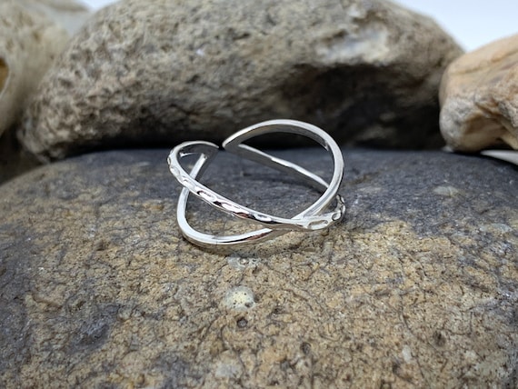 925 Sterling Silver Ring, Criss Cross Ring, Crossover Ring