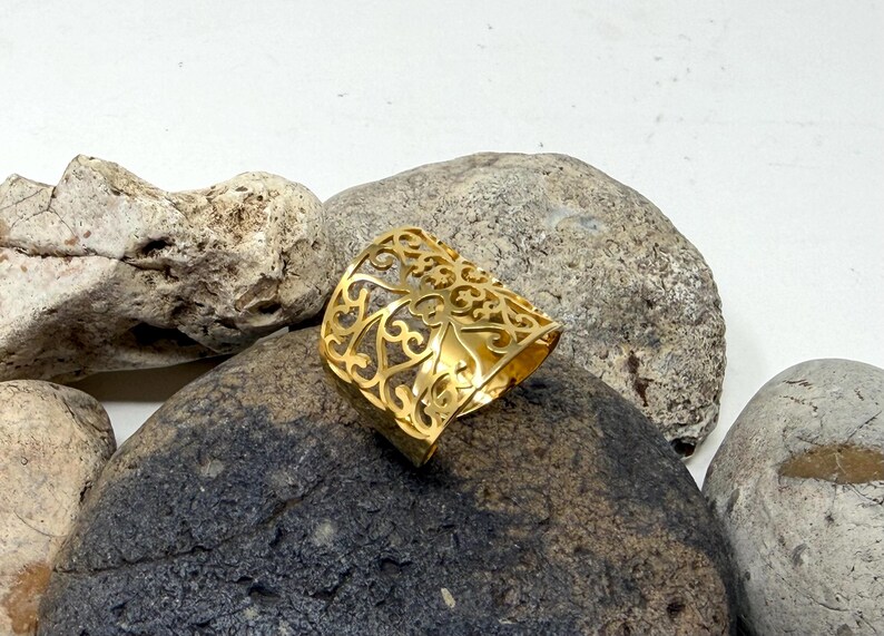 Silver Filigree Ring, Leaf Ring, Chunky Ring, Boho Ring, Statement Ring, Adjustable Open, Thick Ring, Thumb Ring, Vintage Rings for Women image 17