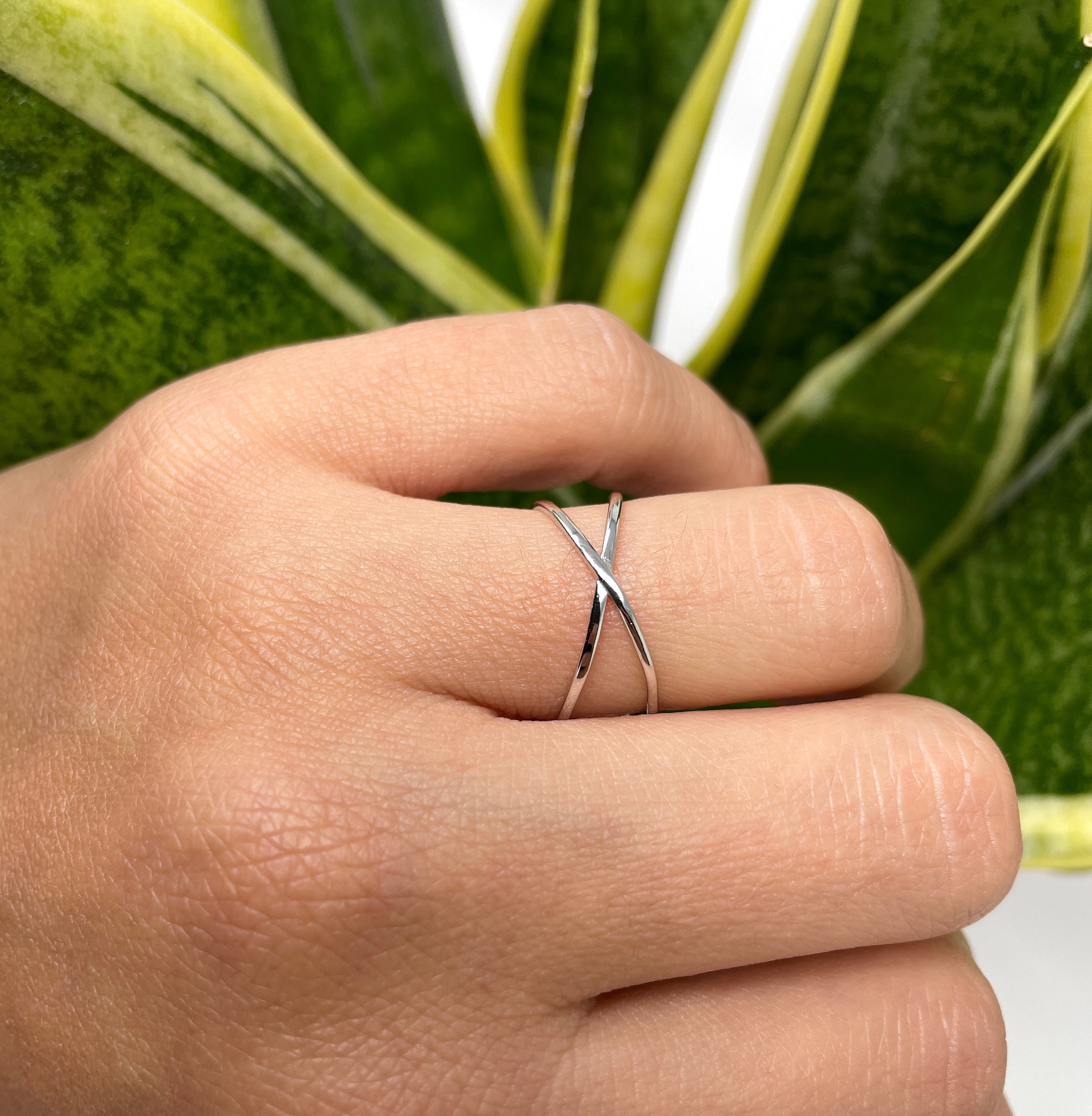 925 Sterling Silver Ring, Criss Cross Ring, Crossover Ring