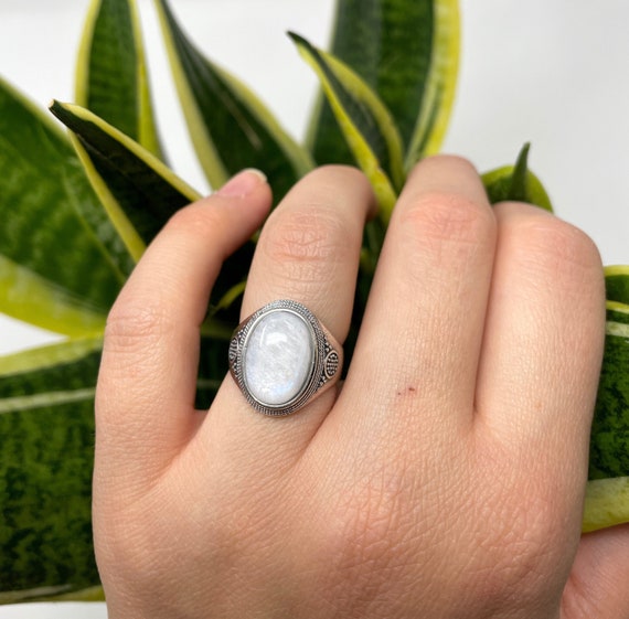 Natural Moonstone Ring, Size 5