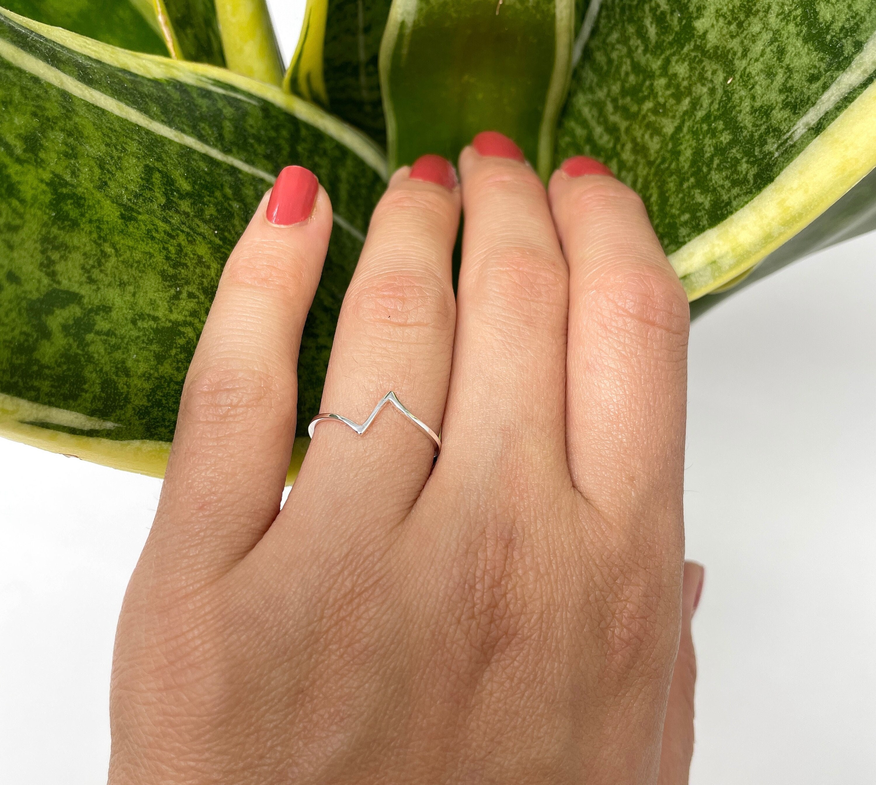 925 Sterling Silver Ring, Heartbeat Ring, Wave Ring