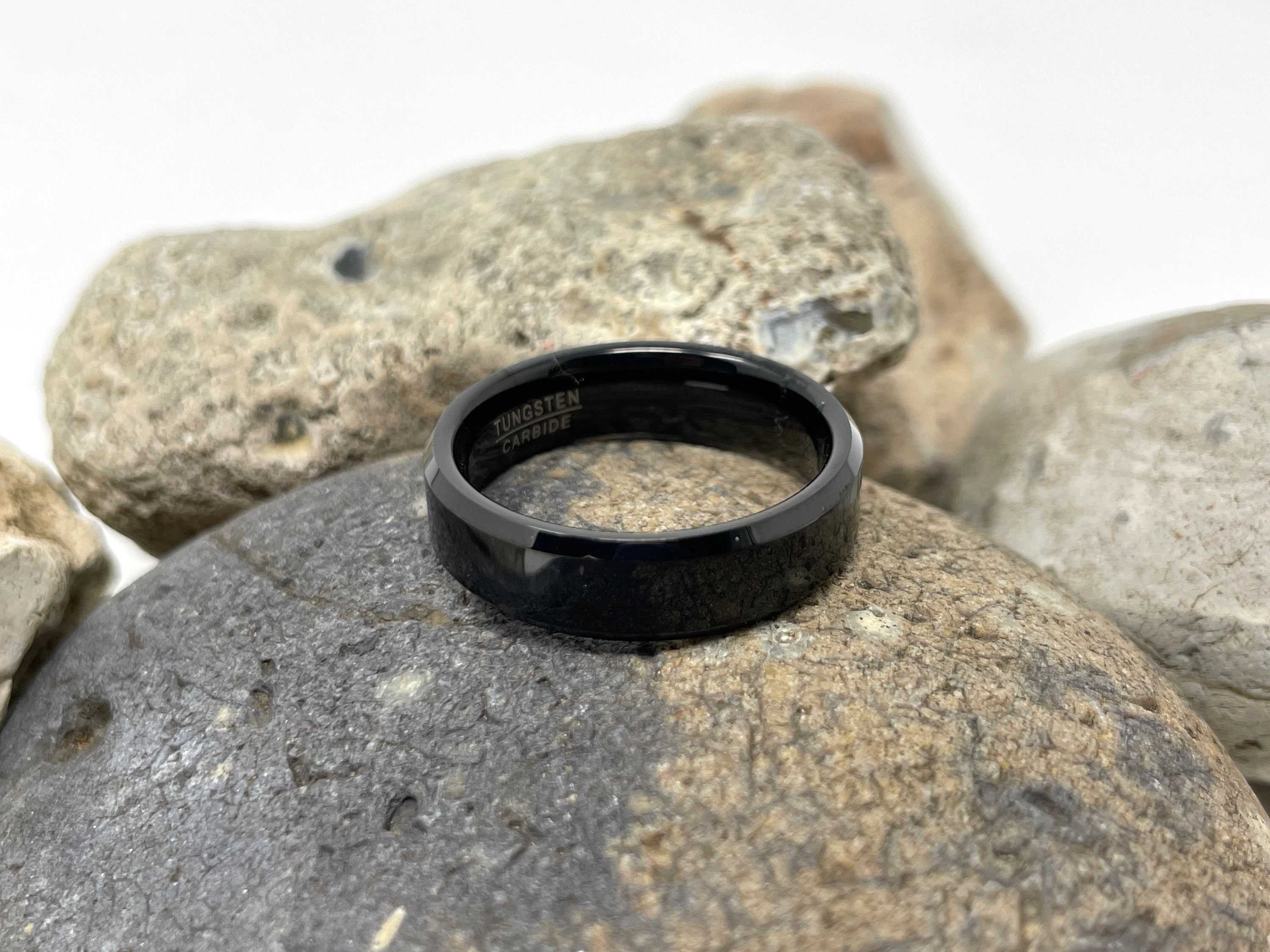 Black Tungsten Ring Tungsten Wedding Band Wedding Ring - Etsy UK