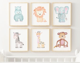 Nursery Wall Art, Nursery Decor, Watercolour Prints, Safari Wall Art, Safari Prints, Children's Wall Art, Nursery Prints