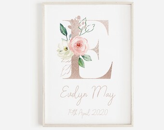 Floral nursery art | Etsy Floral Baby Pillow Floral Nursery Decor