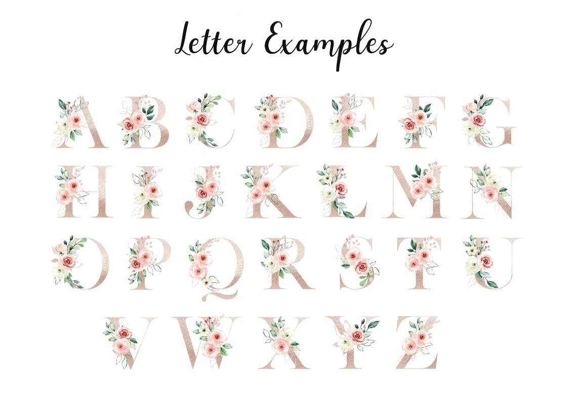 Personalised Floral Initial Print Nursery Decor New Baby - Etsy