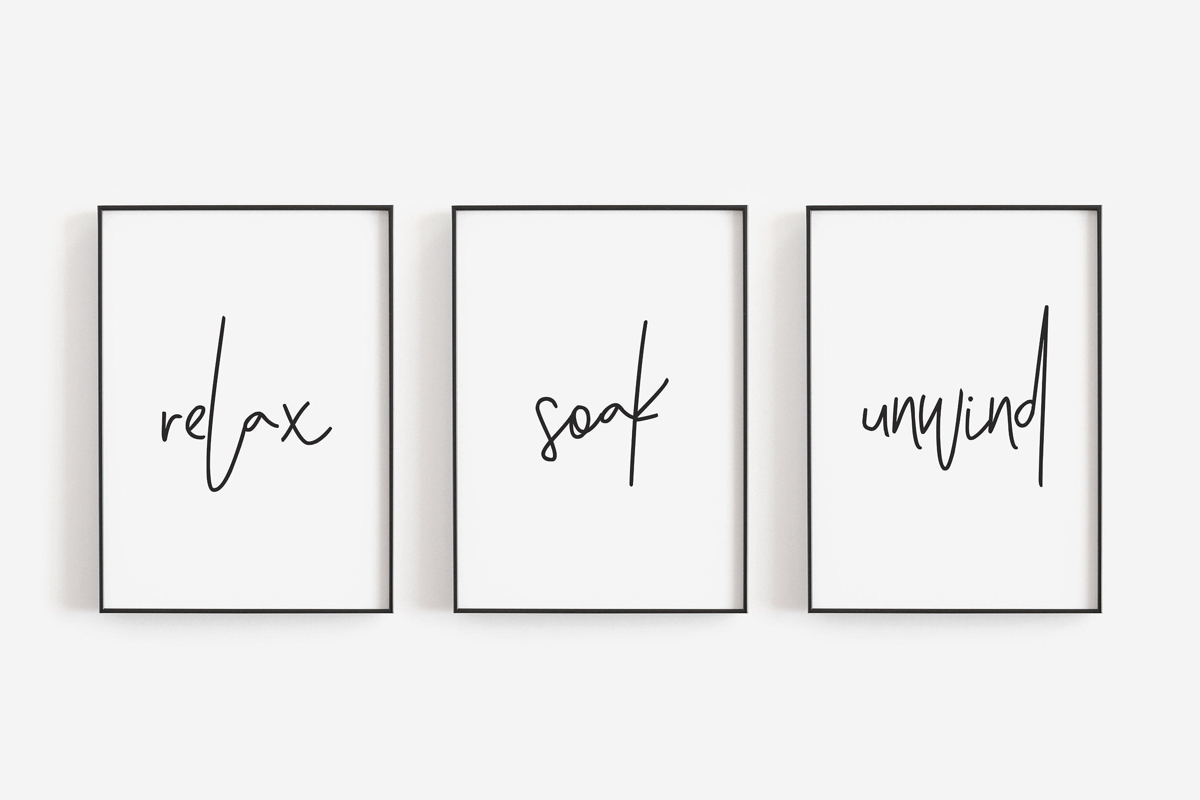 Bathroom Prints Set of 3 Wall Art Home Decor Bathroom Etsy