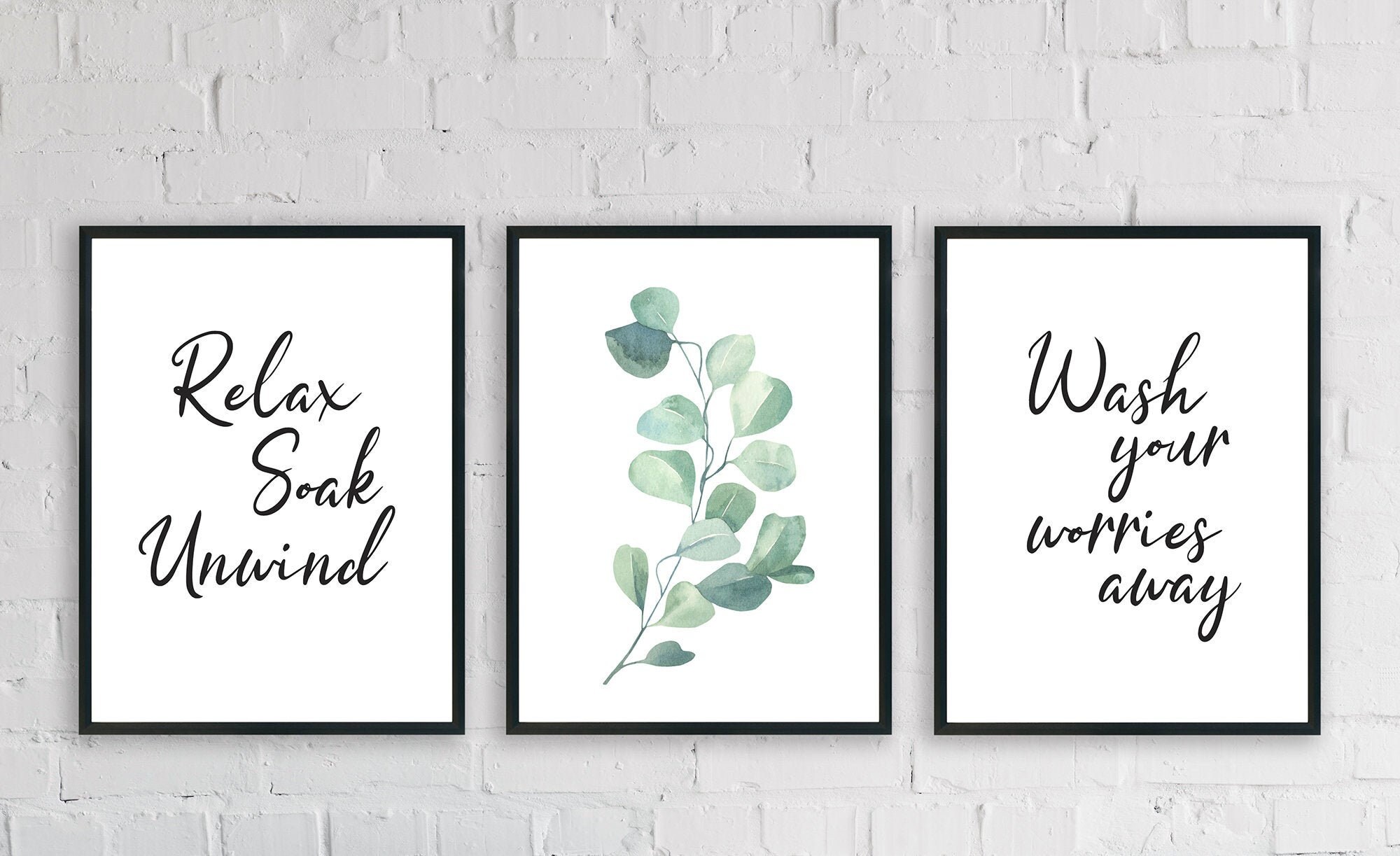Set of 3 Bathroom Prints Wall Art Home Decor Bathroom Etsy