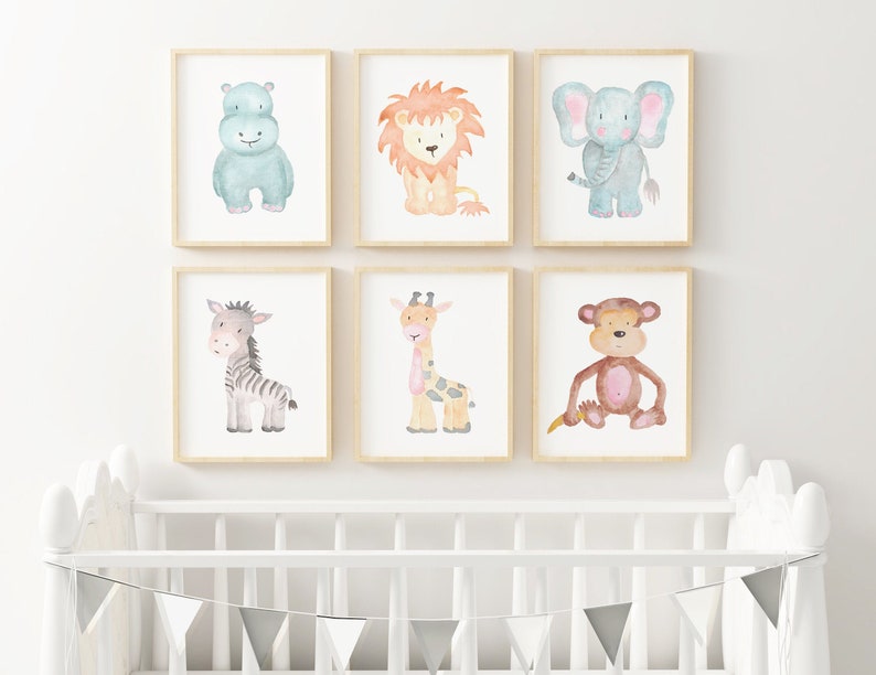 Nursery Wall Art Nursery Decor Watercolour Prints Safari Etsy UK
