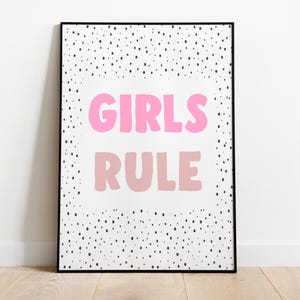 Girls Rule Nursery Print: Scandi Girl Power Decor