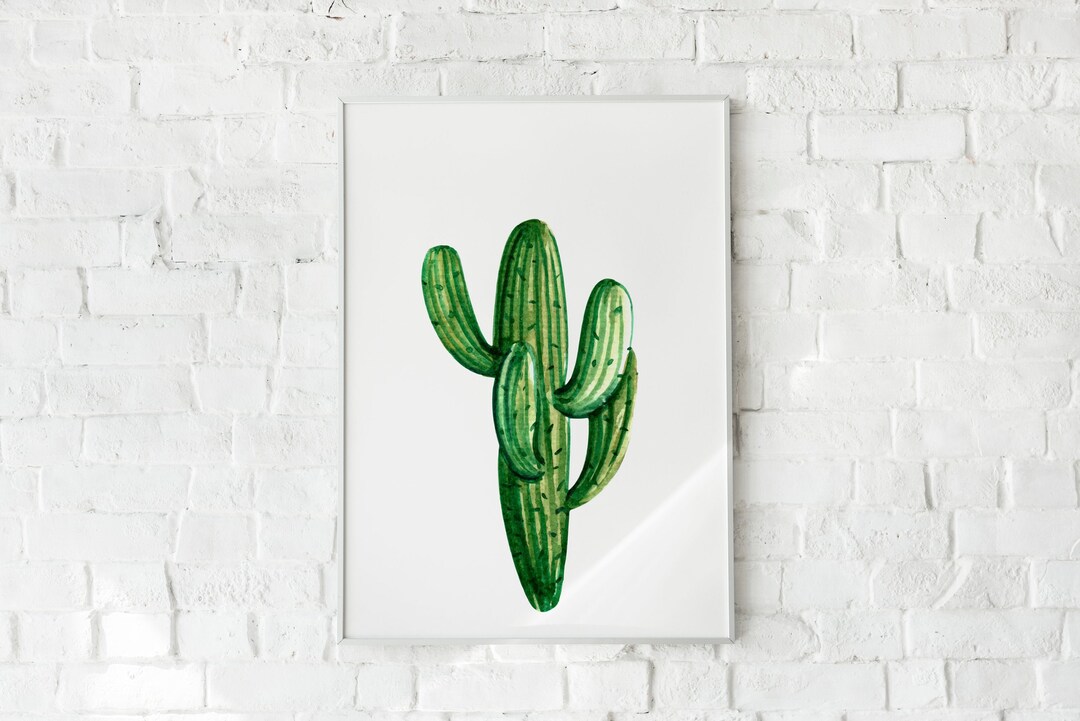 Cactus Print, Wall Art, Home Decor, Bathroom Decor, Botanical