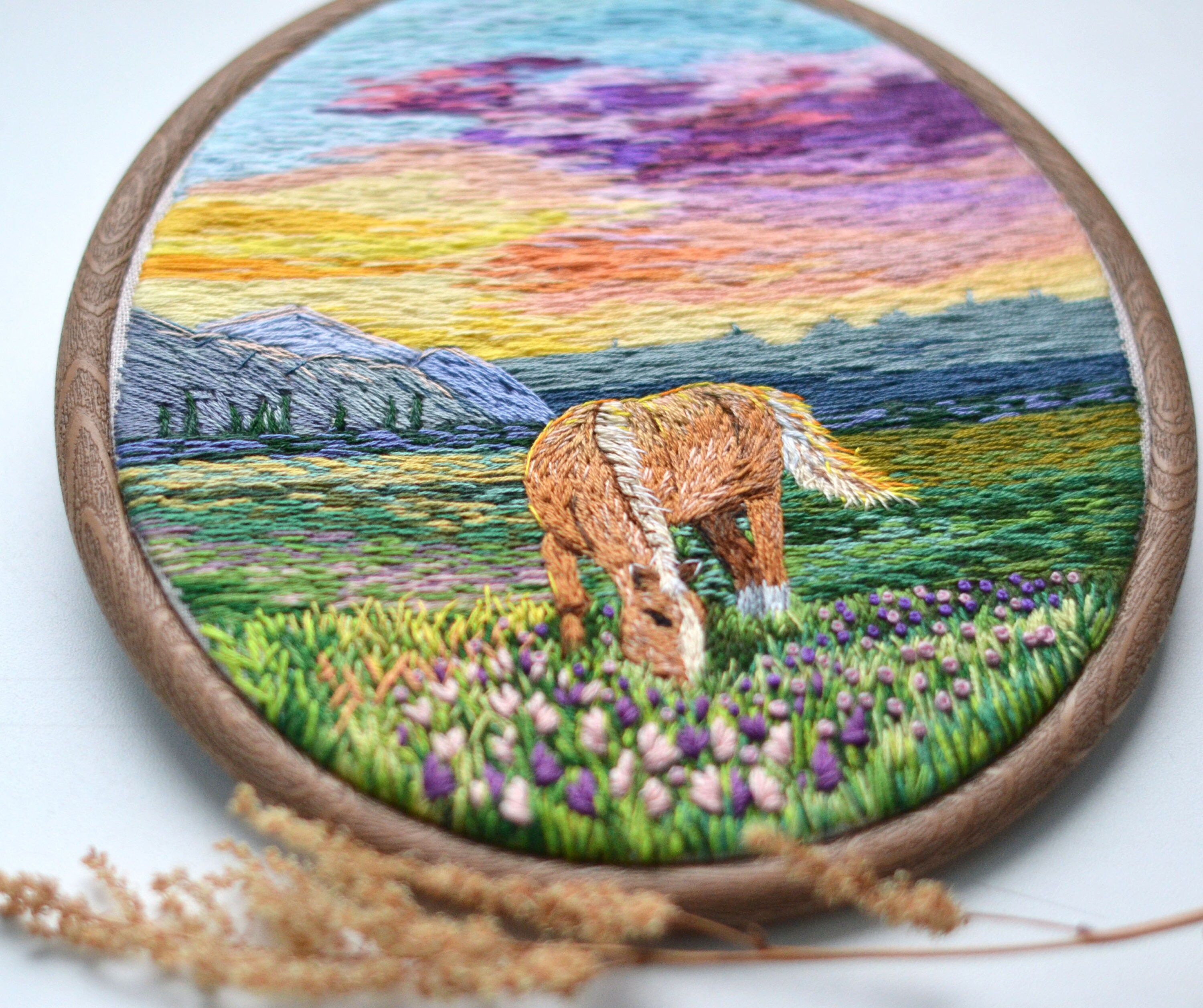 Horse Hand Embroidery Original Artwork Embroidery Art Thread Etsy