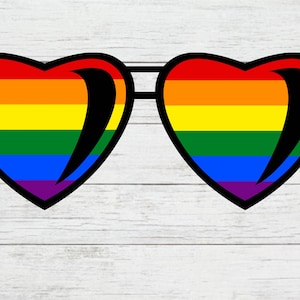 Pride Glasses, Rainbow Glasses Digital Download, Heart Sunglasses