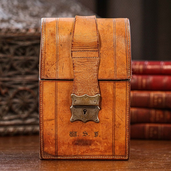 Antique Leather Travel Vanity Case - Etsy
