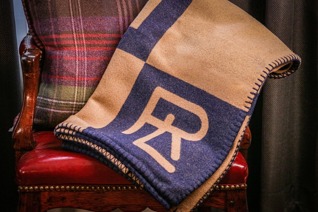 Beautiful Modern New RL Monogram Ralph Lauren Home Northam Wool Luxury