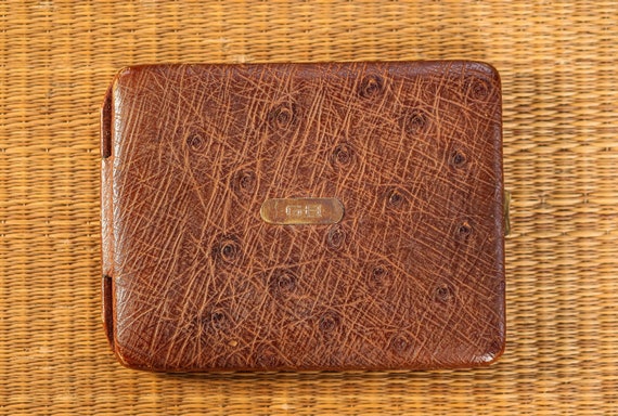 Quality Art Deco Antique  Ostrich Leather Skin Wa… - image 4