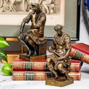 Remarkable Antique Grand Tour Bronze Statues Sculptures Michelangelo Medici Frederic Sauvage Home Decor