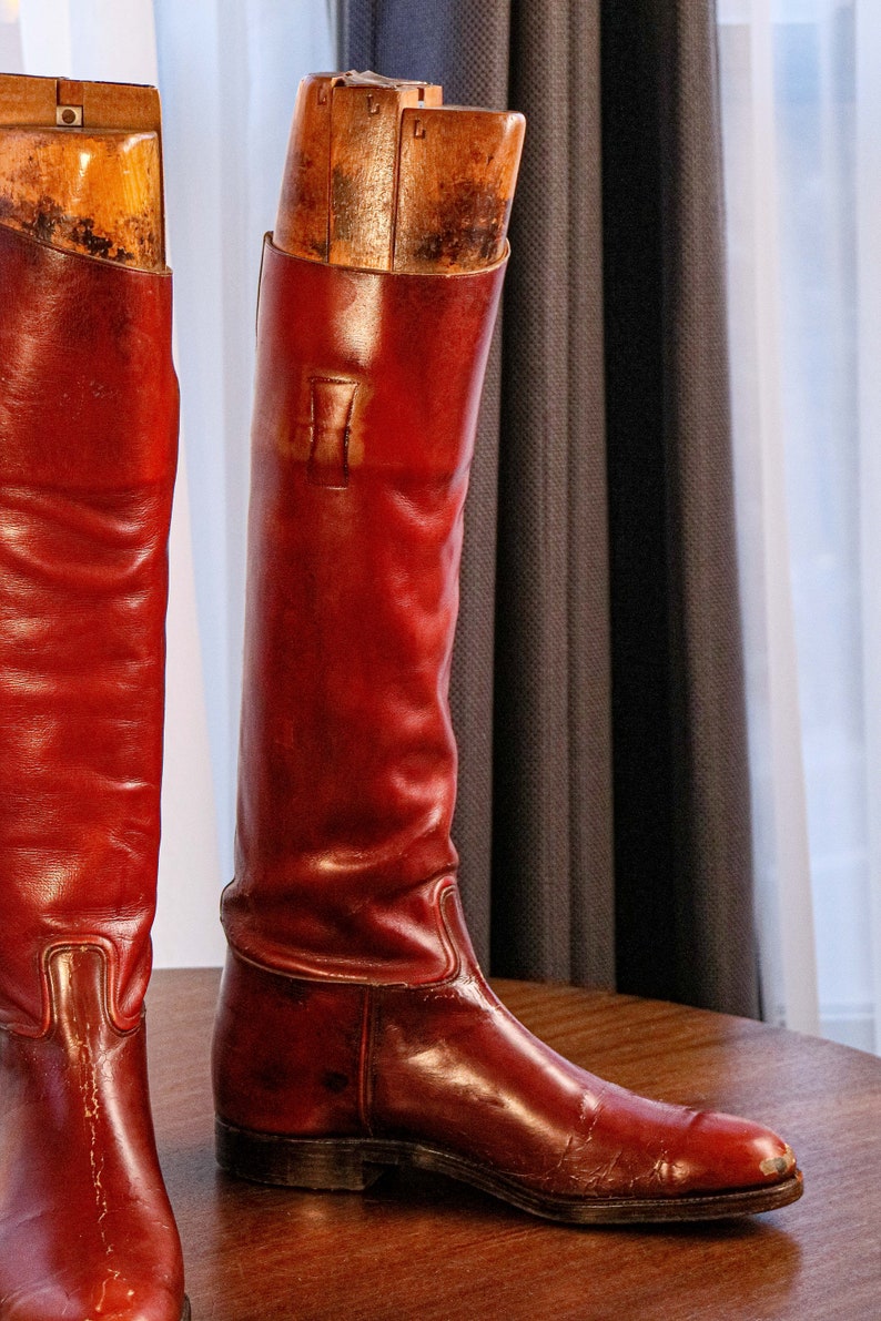 Beautiful British Made Antique Leather Riding Boots Horse Etsy