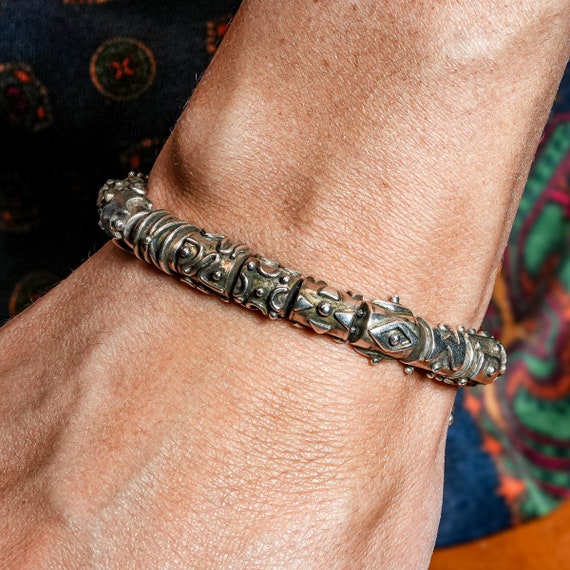 Fantastic Modern Sculptural Rectangular Link Vint… - image 1