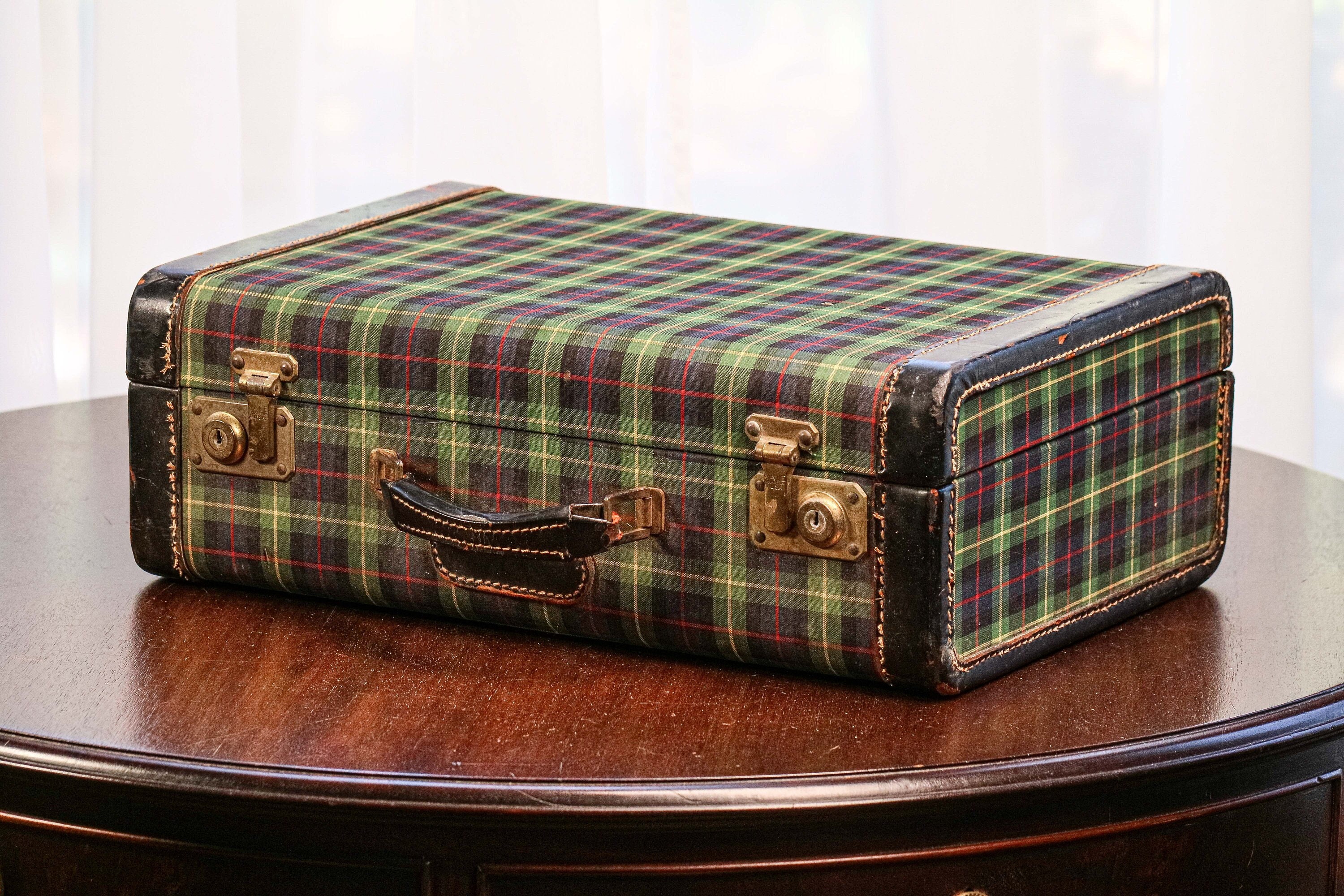 Vintage plaid suitcase top