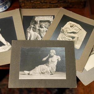 Fascinating Collection of Antique Museum Research Photographs Neoclassical Greek Statues of Male Figures Grand Tour Home Decor