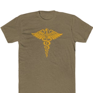 Caduceus &quot;Vintage Look&quot; T-Shirt - Heathered 50/50 Blend