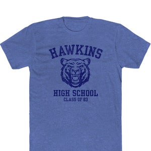 Hawkins High School Tigers &quot;Vintage Look&quot; Gym T-Shirt - Heathered 50/50 Blend