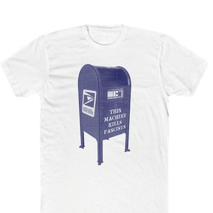 This Machine Kills Facists Mail T-Shirt Bella/Canvas Jersey Cotton image 1