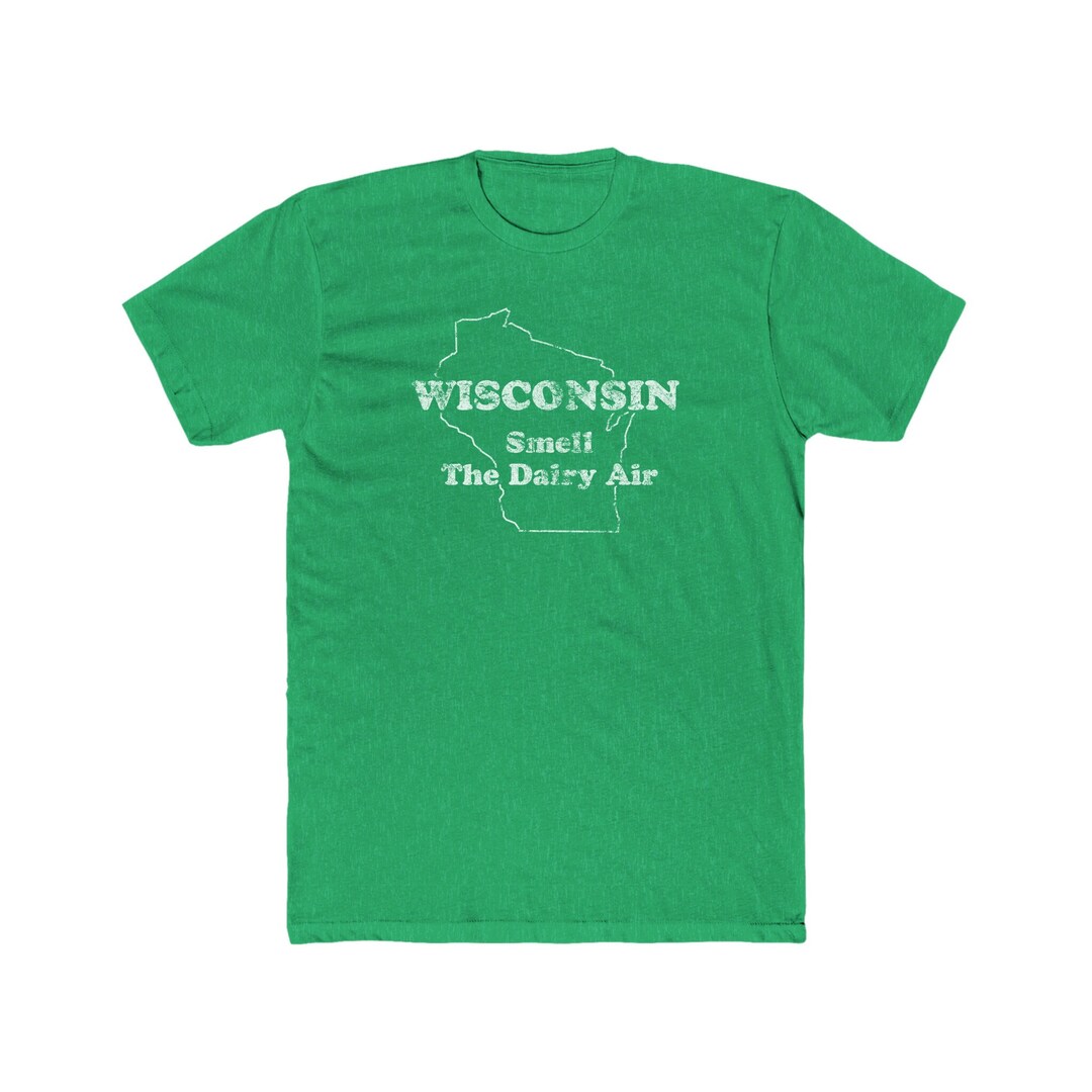 Wisconsin Smell the Dairy Air vintage Look Tshirt Heathered 50/50