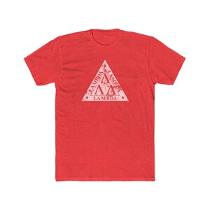 Camiseta Lambda Lambda Lambda – Visual Vintage, Mistura 50/50 Heather Red